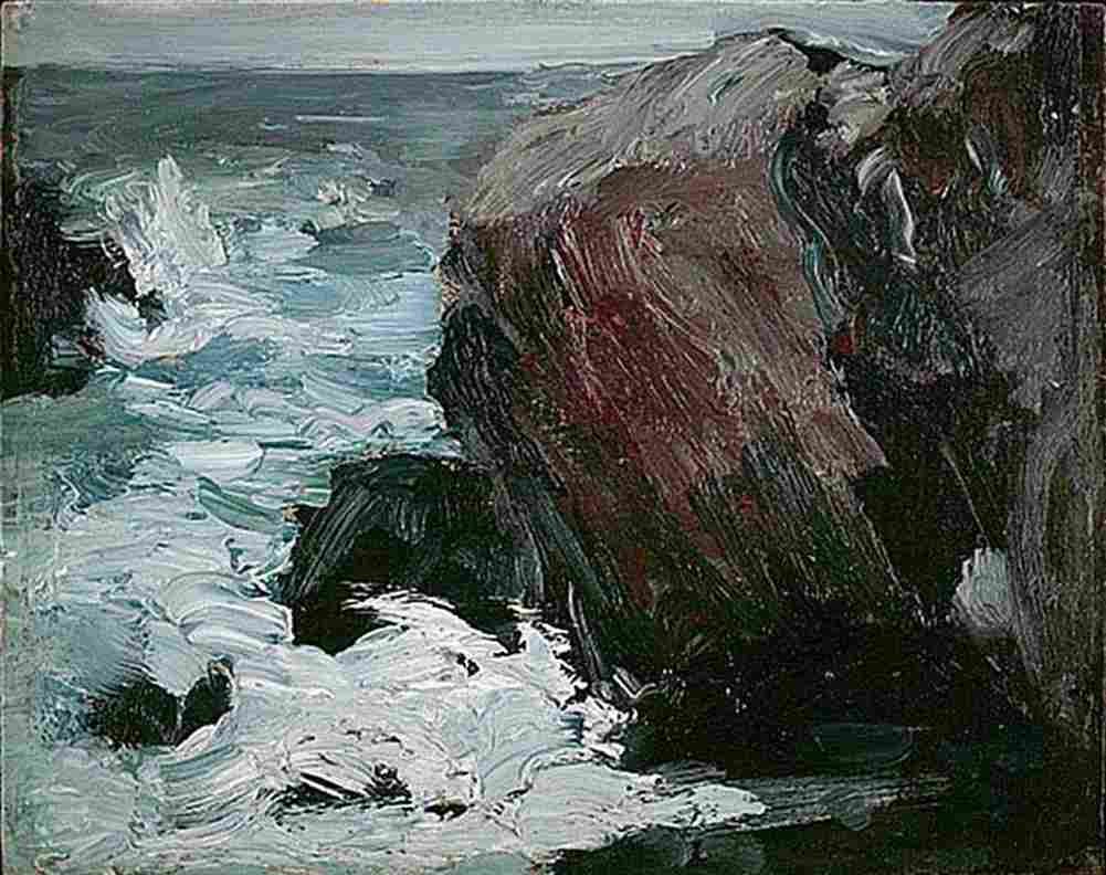 hen big rock and sea Art A4 Photo Print
