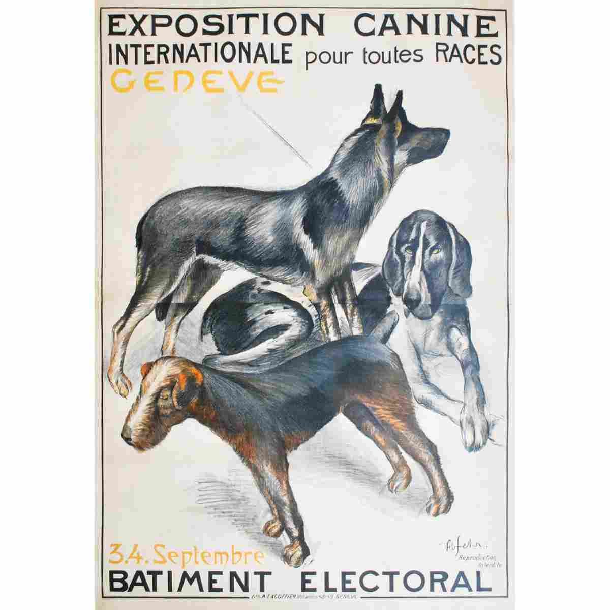 henri fehr exposition internationale canine geneve 1921 2 Advert A4 Photo Print