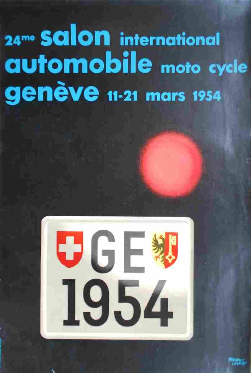 herbert leupin salon de l automobile geneve 1954 11 Advert A4 Photo Print
