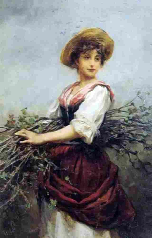 hernandez woman carrying firewood Art A4 Photo Print