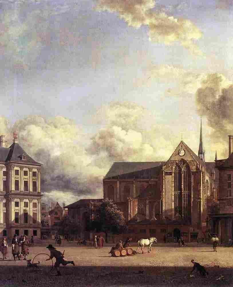 heyden van der jan dam square amsterdam Art A4 Photo Print