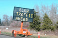 highway warning traffic1980s 1990s A4 Photo Print