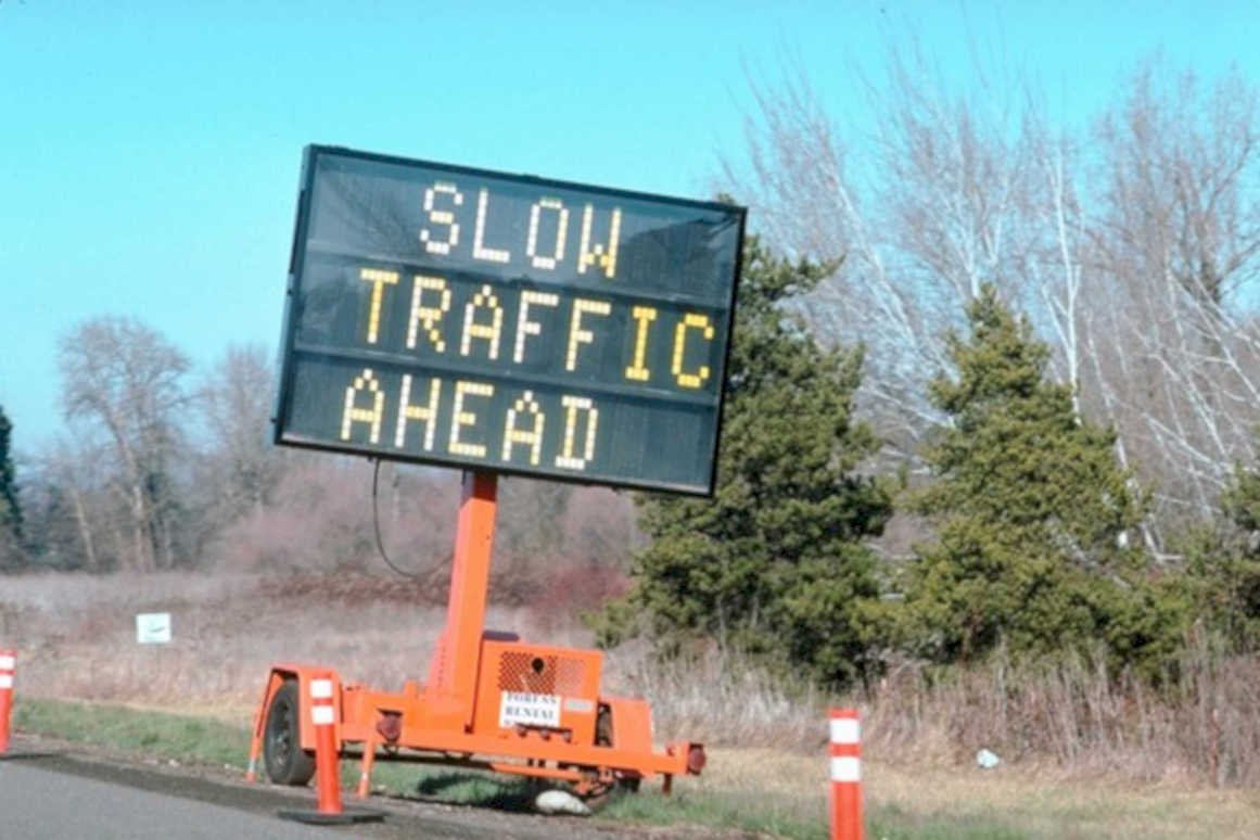 highway warning traffic1980s 1990s A4 Photo Print
