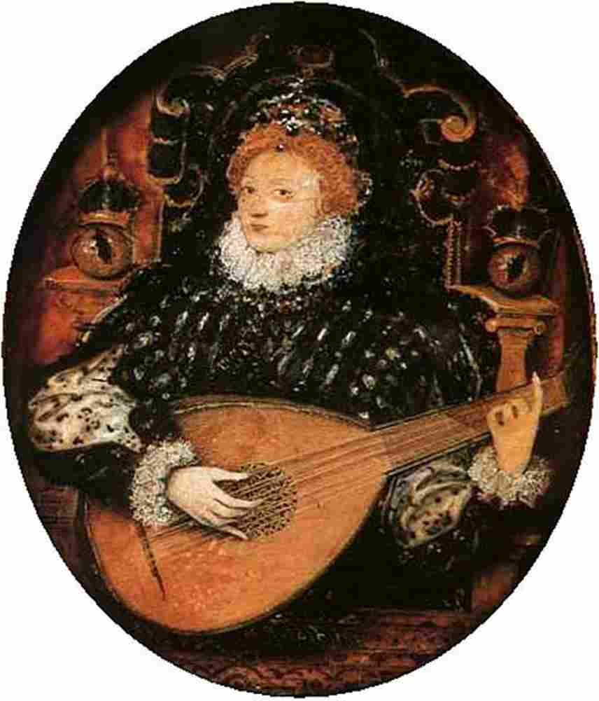 hilli Elizabeth One Playing the Lute Art A4 Photo Print