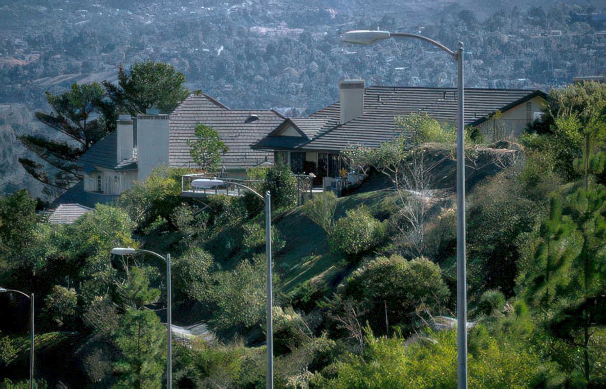 hillside home california Vintage A4 Photo Print