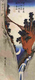 hiroshige A Bridge Across a Deep Gorge Art A4 Photo Print