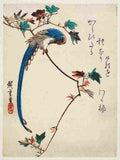 hiroshige Blue Magpie on Maple Branch Art A4 Photo Print