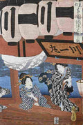 hiroshige Enjoying the Fireworks Art A4 Photo Print