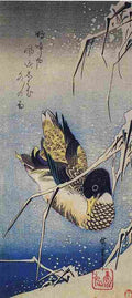 hiroshige Reeds in the Snow with a Wild Duck Art A4 Photo Print