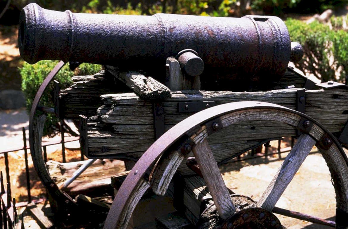 historic cannon display1980s 1990s A4 Photo Print