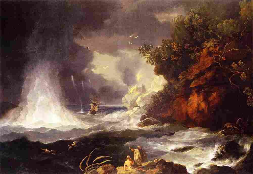 hodges Cape Stephens Waterspout in Cooks Straits Art A4 Photo Print