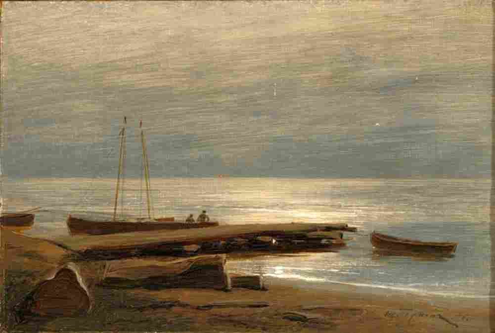 hoffmann oskar dusk on a beach Art A4 Photo Print