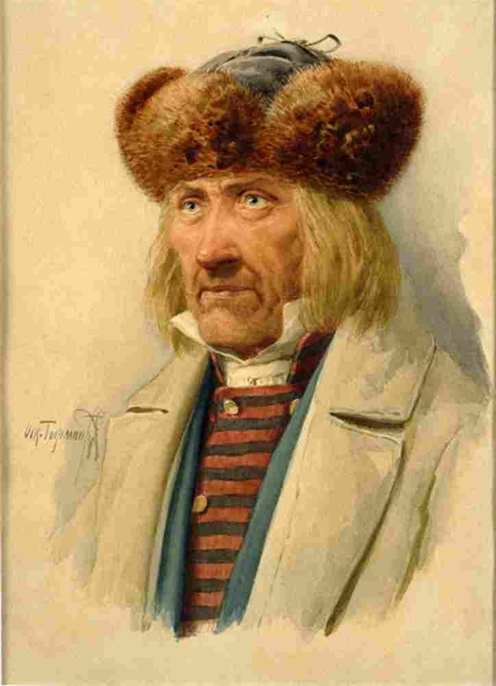 hoffmann oskar farmer with fur hat Art A4 Photo Print