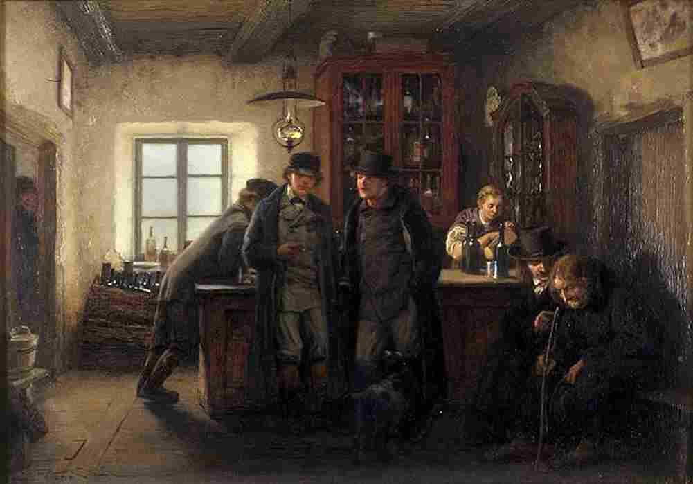 hoffmann oskar farmers in a saloon Art A4 Photo Print