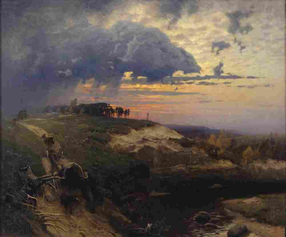 hoffmann oskar landscape with lightning Art A4 Photo Print