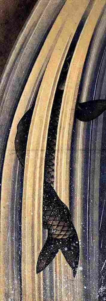 hokusai Carp Leaping up a Cascade Art A4 Photo Print