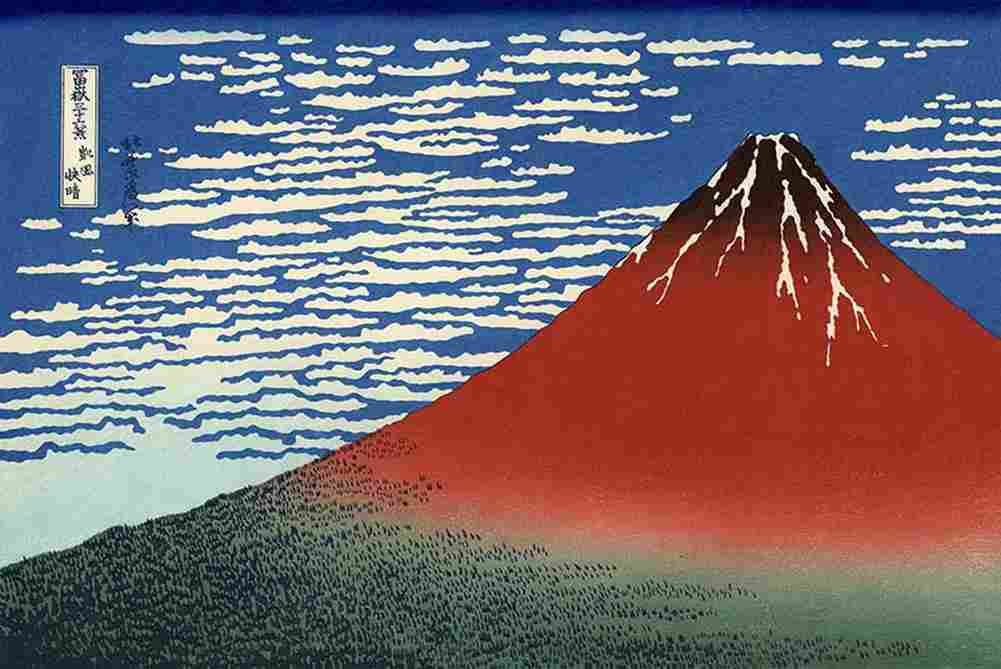 hokusai South Wind Clear Sky Art A4 Photo Print