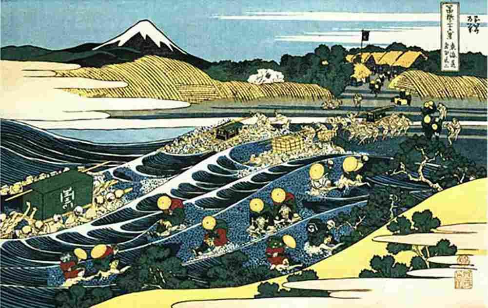 hokusai Travellers Crossing the Oi River Art A4 Photo Print