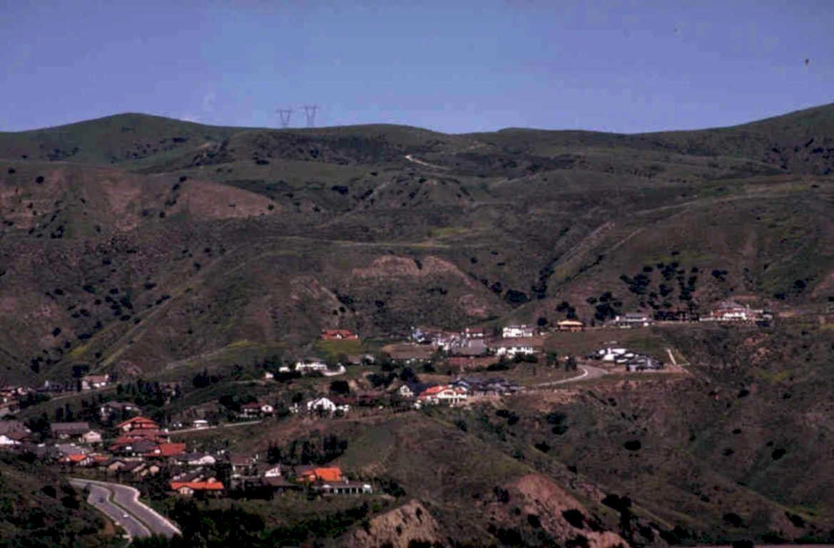 hollywood hills landscape 1980s 1990s A4 Photo Print