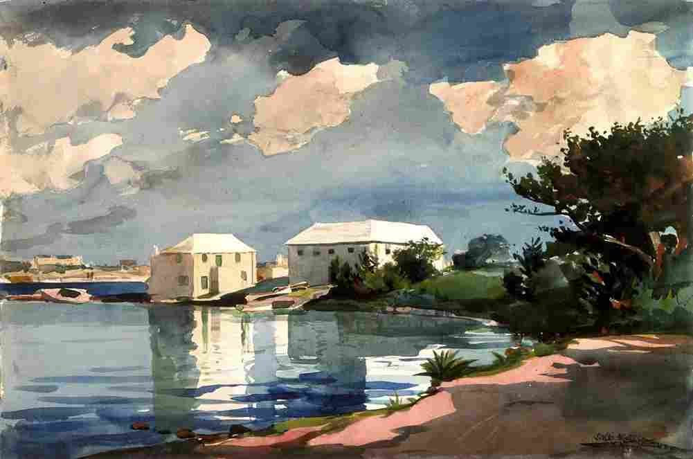hom Salt Kettle Bermuda Art A4 Photo Print