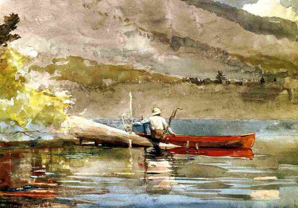 hom The Red Canoe Art A4 Photo Print