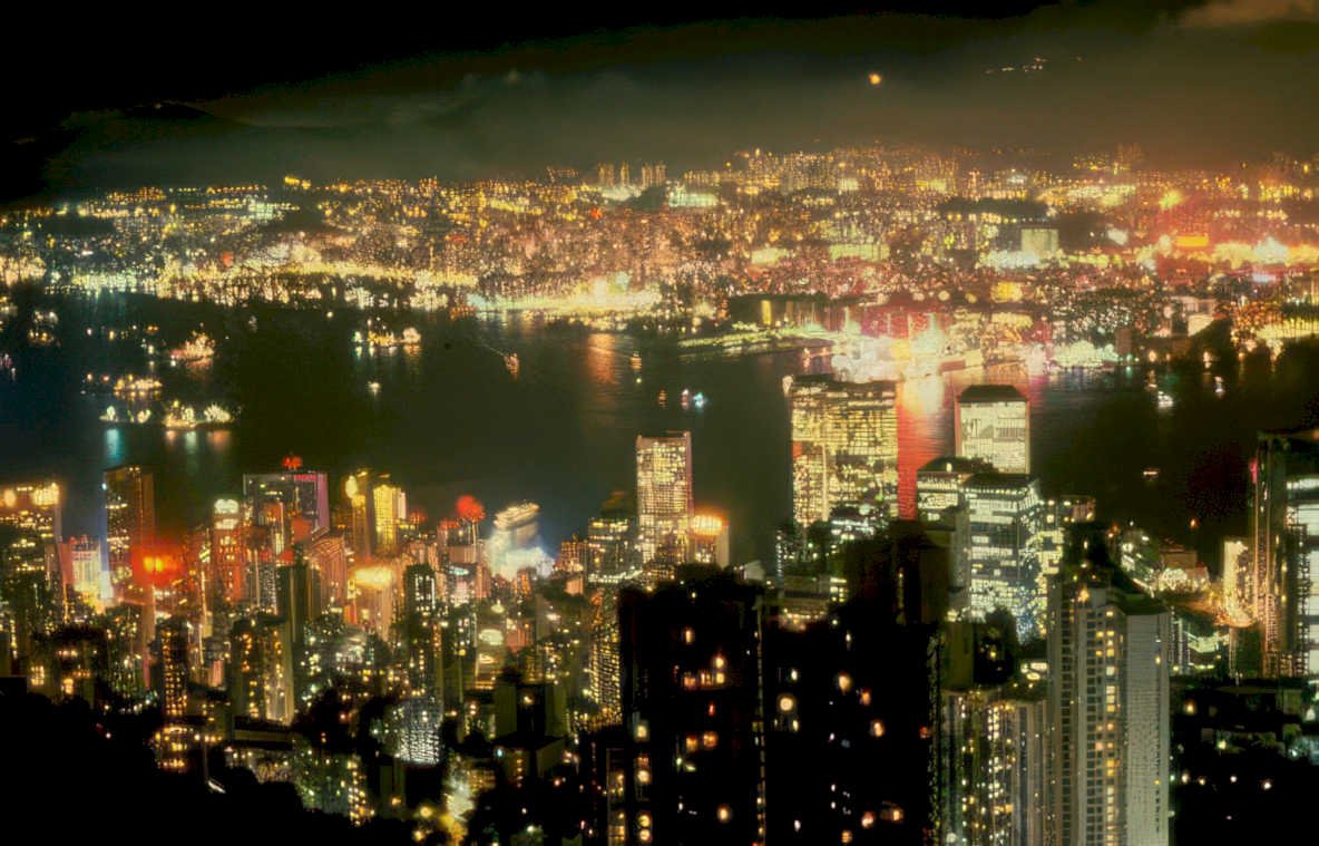 hong kong cityscape 2 Vintage A4 Photo Print