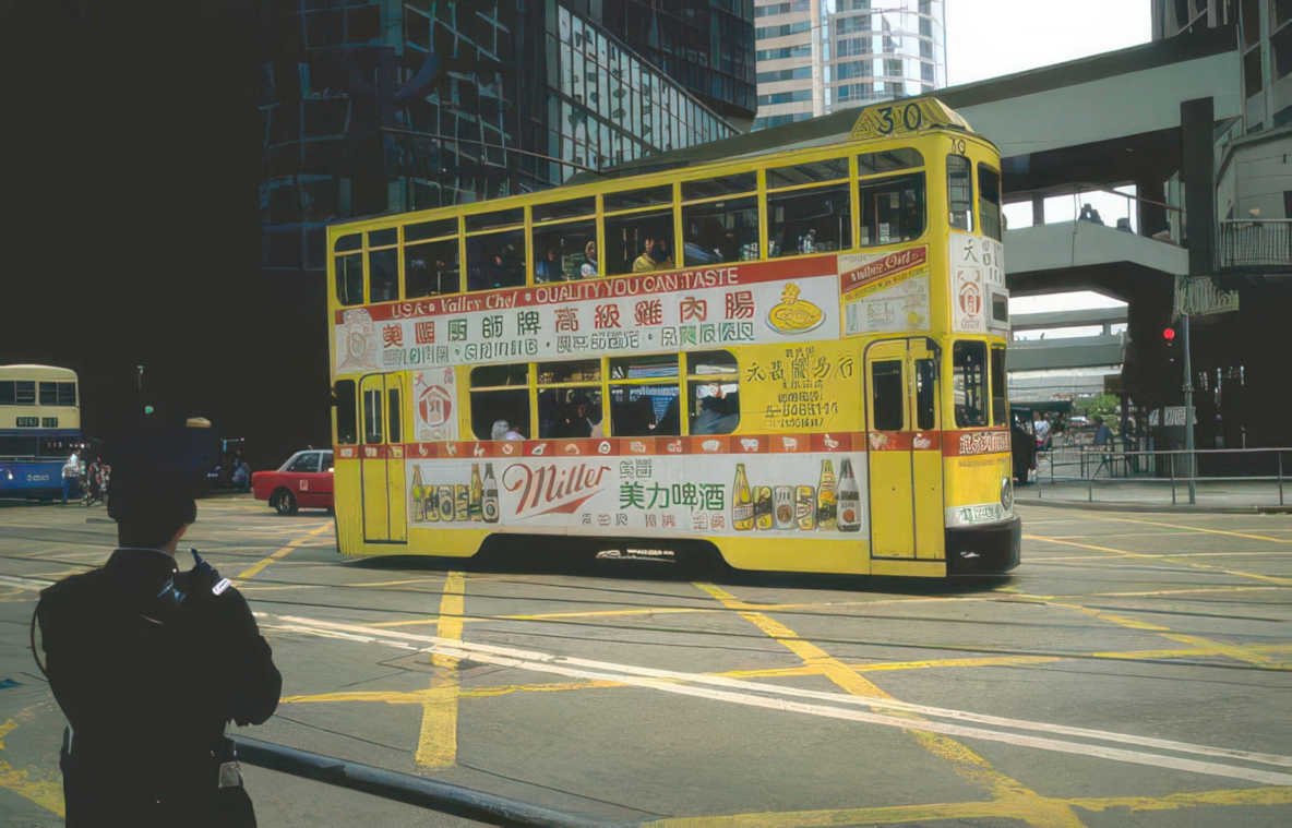 hong kong tram 1 Vintage A4 Photo Print