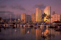 honolulu harbor sunset 1980s 1990s A4 Photo Print
