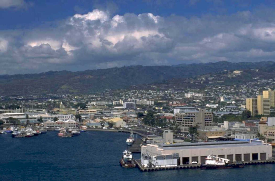 honolulu harbor warehouse 1980s 1990s A4 Photo Print