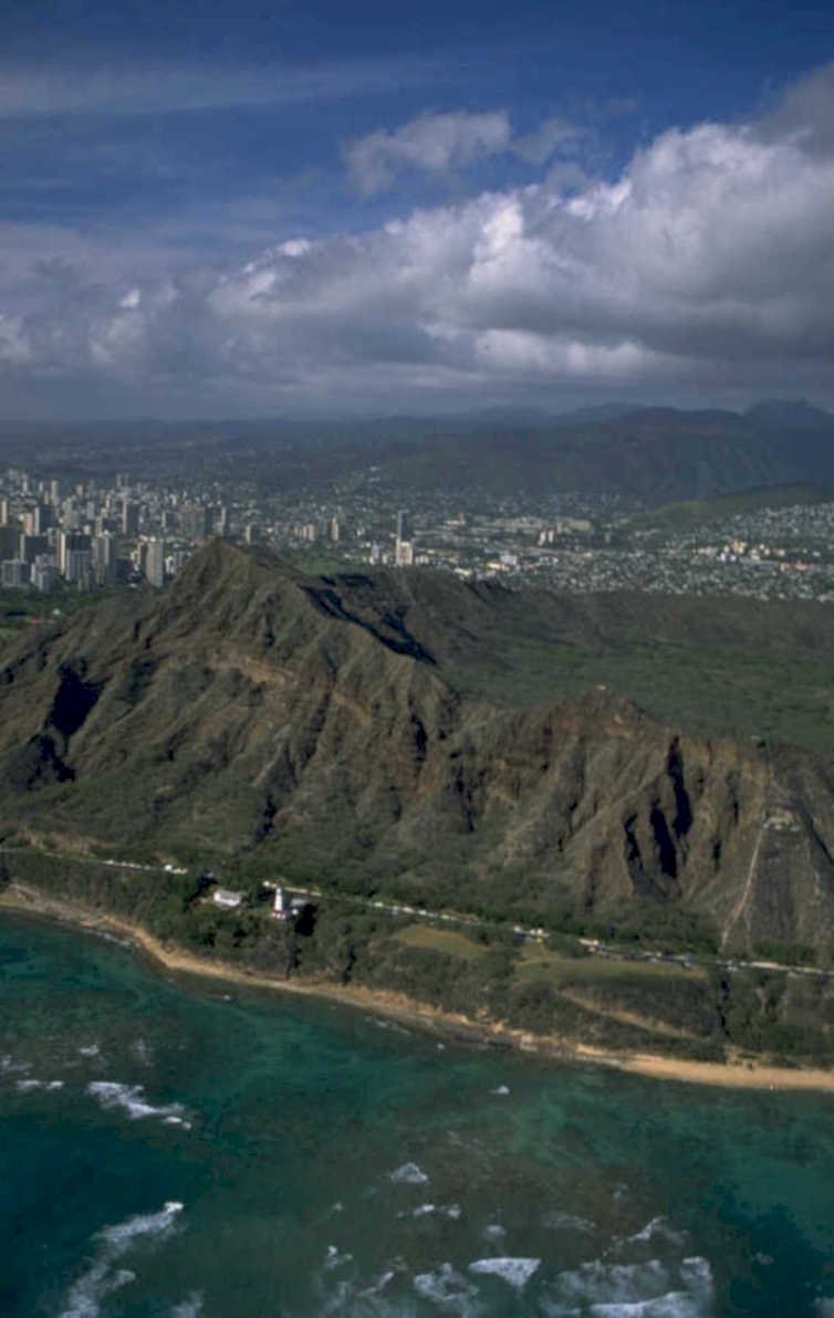 honolulu oahu coastline 1980s 1990s A4 Photo Print