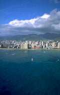 honolulu skyline 1998 1980s 1990s A4 Photo Print