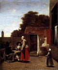hoo A Dutch Courtyard Art A4 Photo Print