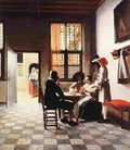 hoo Cardplayers in a Sunlit Room Art A4 Photo Print