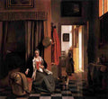 hoo Mother Lacing Her Bodice beside a Cradle Art A4 Photo Print
