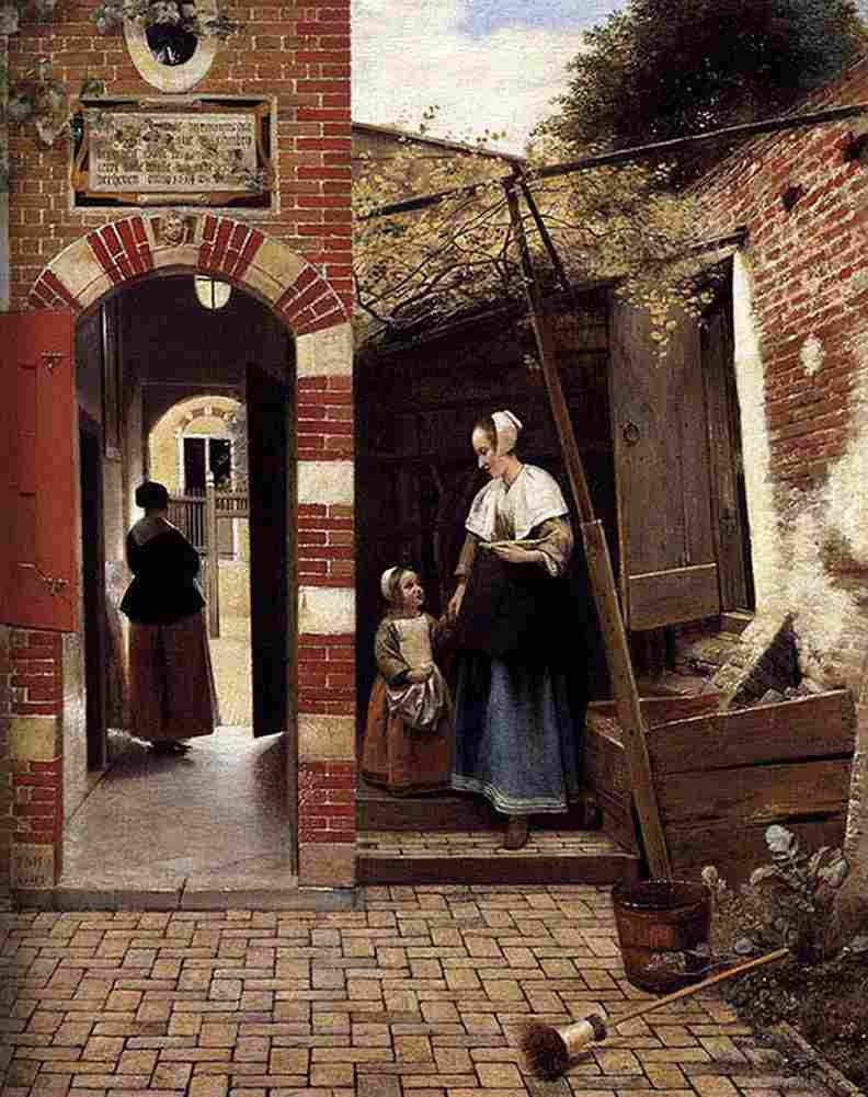 hoo delft house courtyard Art A4 Photo Print