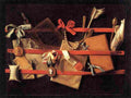 hoogstraten tromp l oeil still life Art A4 Photo Print