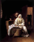 hoogstraten two women by a cradle Art A4 Photo Print