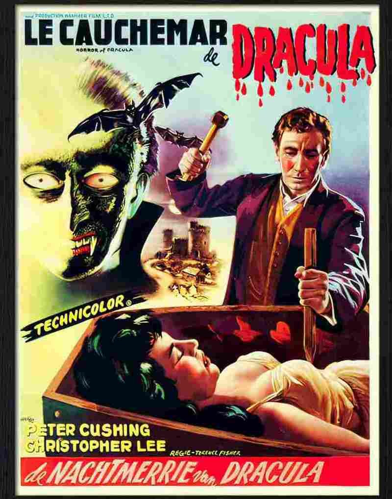 horror of dracula belgian movie poster Advert A4 Photo Print