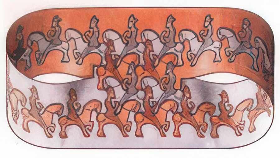 horseman mc escher A4 Photo Print