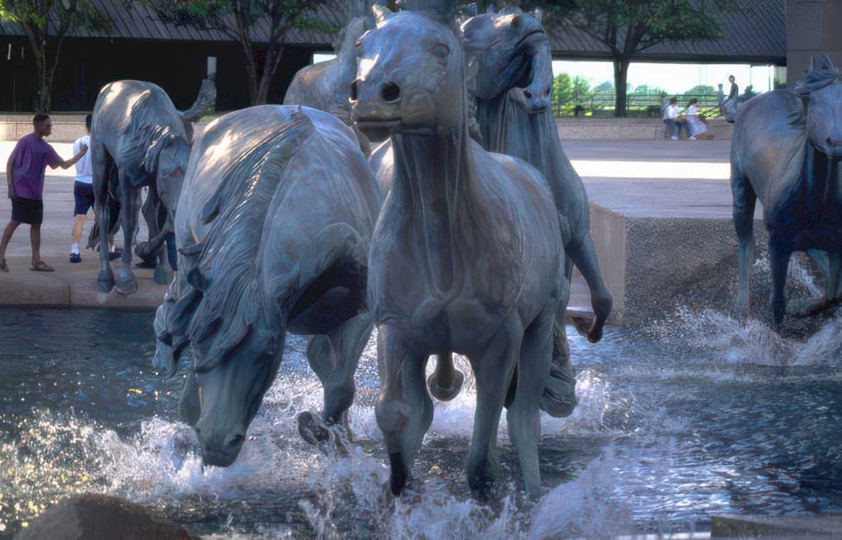 horses fountain broadripple Vintage A4 Photo Print