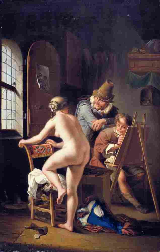 houbraken the painter and his model Art A4 Photo Print