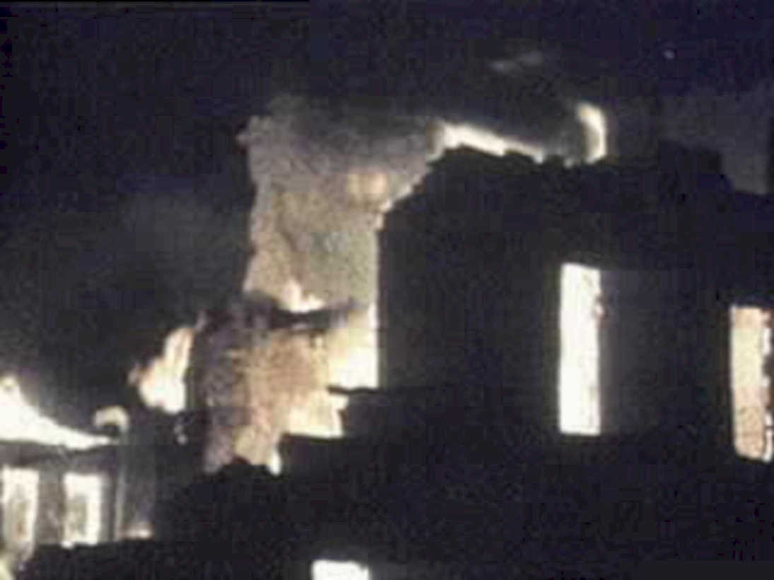 house fire roof1980s 1990s A4 Photo Print