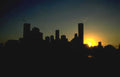 houston cityscape sunset Vintage A4 Photo Print