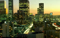 houston dusk skyline 1 Vintage A4 Photo Print