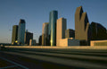 houston skyline dusk Vintage A4 Photo Print