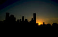 houston sunset skyscrapers Vintage A4 Photo Print