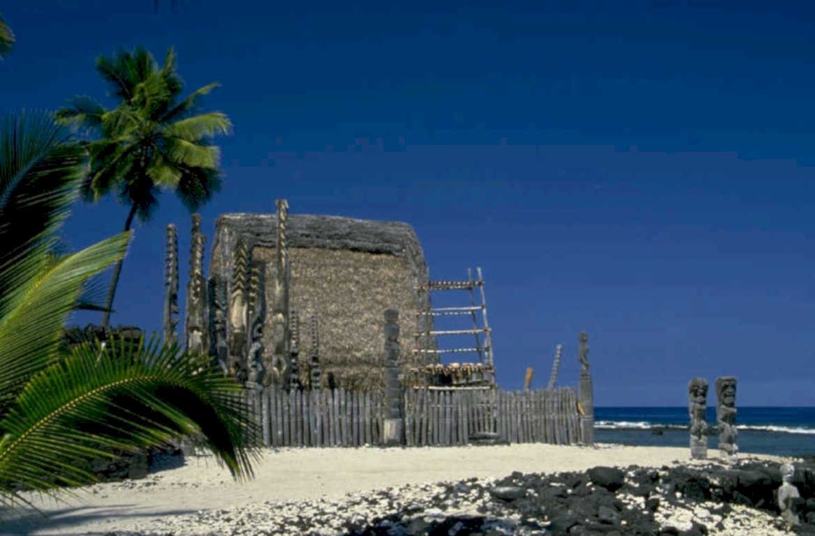hut beach tiki 1980s 1990s A4 Photo Print