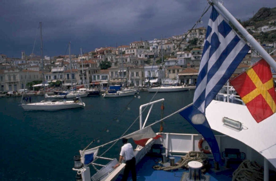 hydra boat greek 1980s 1990s A4 Photo Print