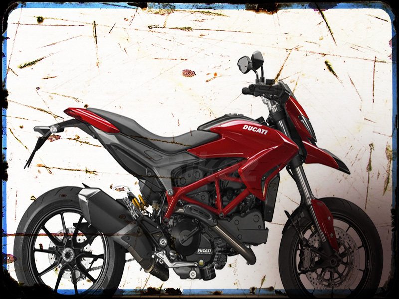 hypermotard  A4 Photo Print Motorbike Vintage Aged