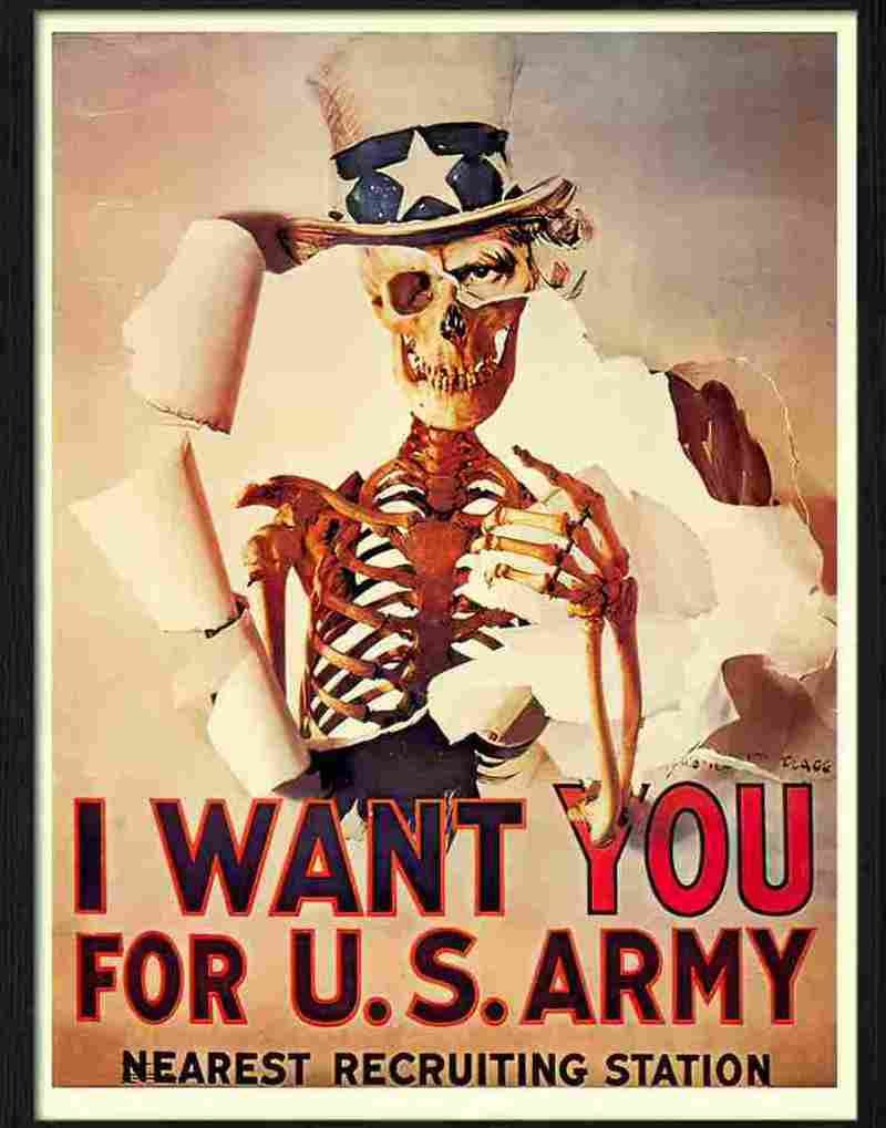 i want you for the us army skeleton war poster Advert A4 Photo Print
